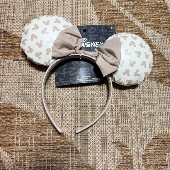 DISNEY EARS - 2 pcs! Tan/white and black/silver Mickey Mouse Headbands - NEW - Picture 3 of 7